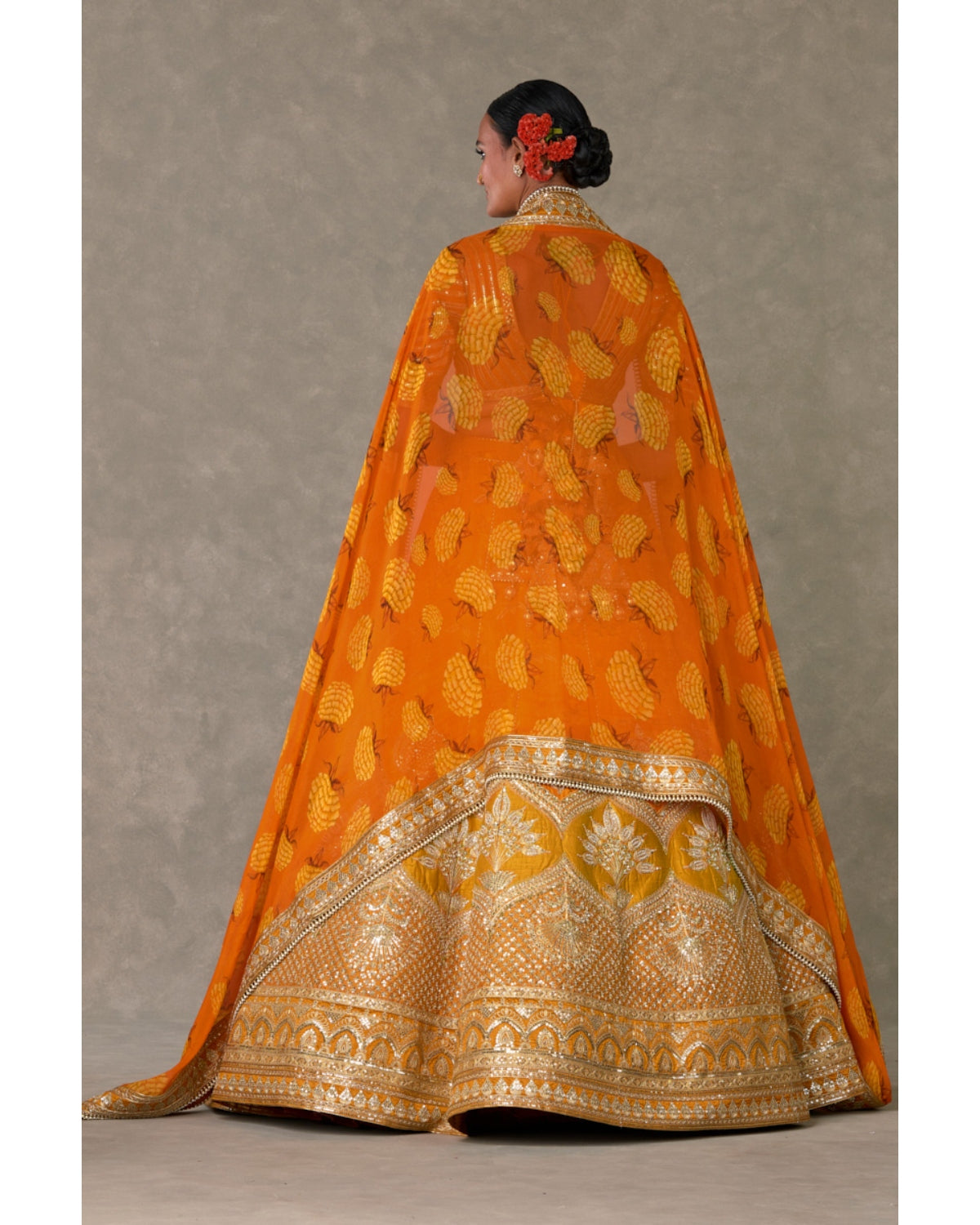 Rust Narangi-Bagh Lehenga Set