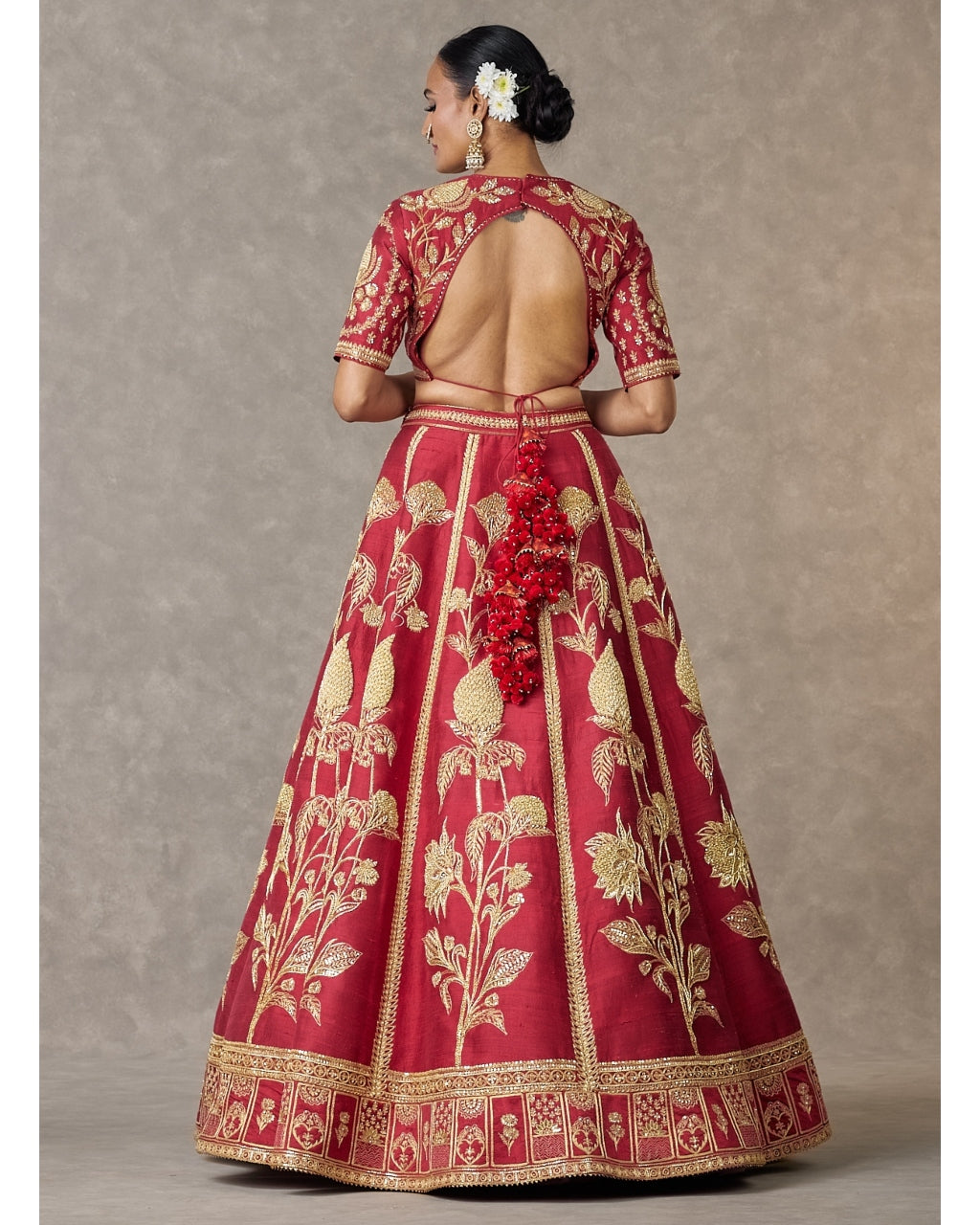 Maroon 'Anar-Phool' Lehenga Set