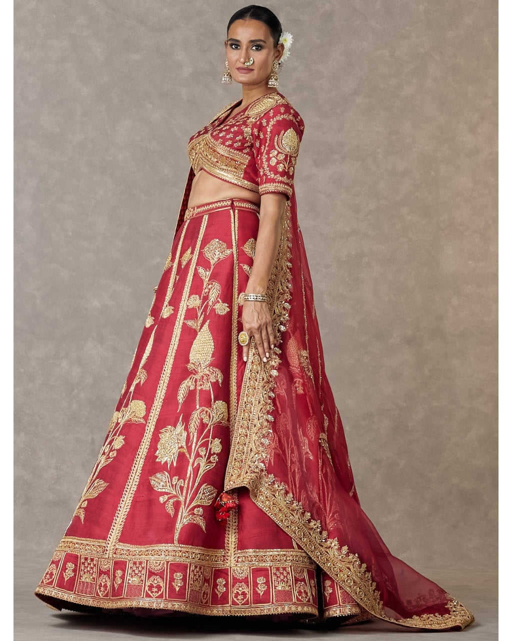 Maroon 'Anar-Phool' Lehenga Set