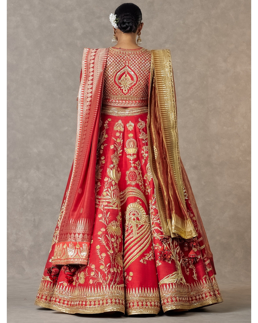 Red Bagh-E-Bahar Neelkamal Lehenga Set