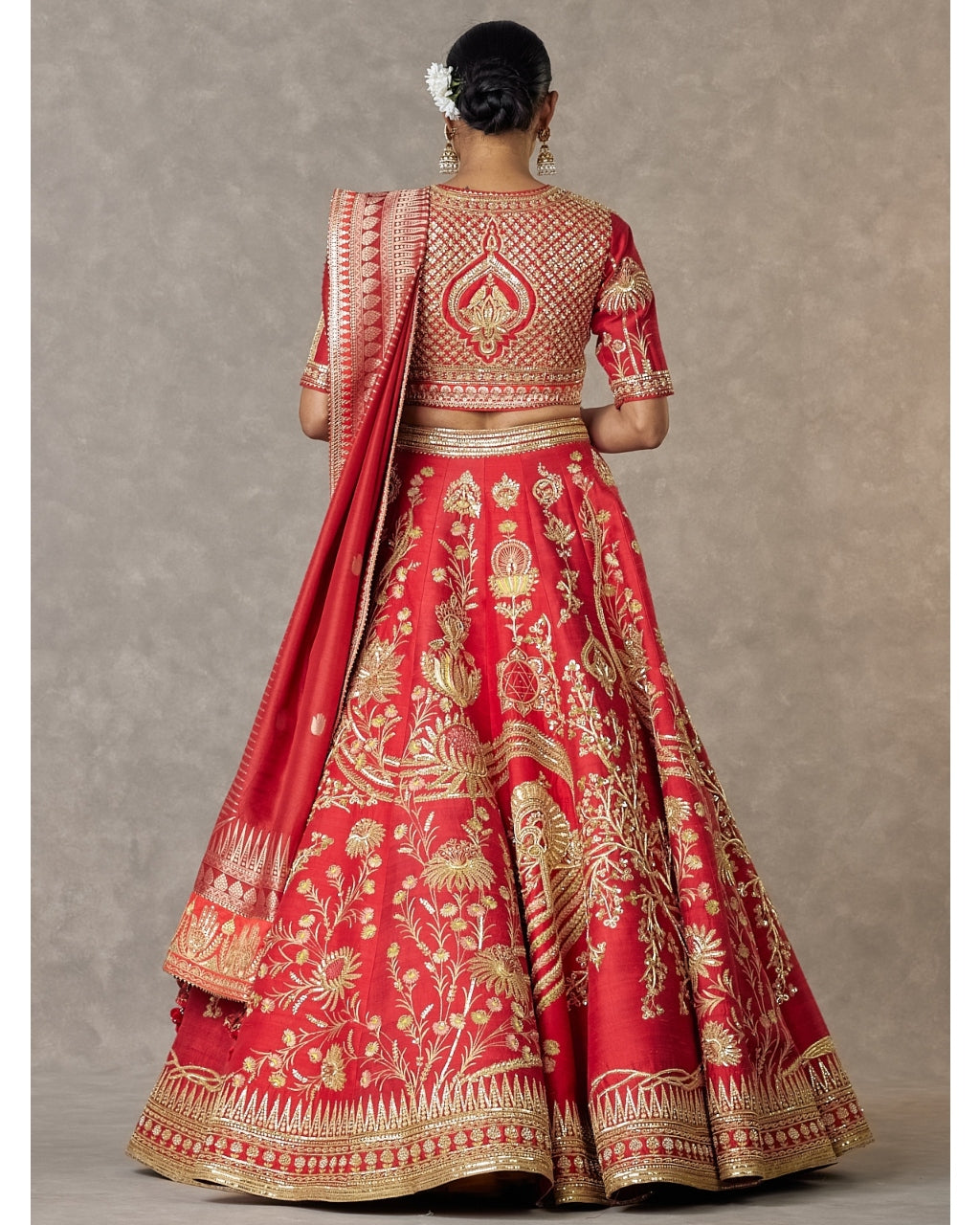 Red Bagh-E-Bahar Neelkamal Lehenga Set