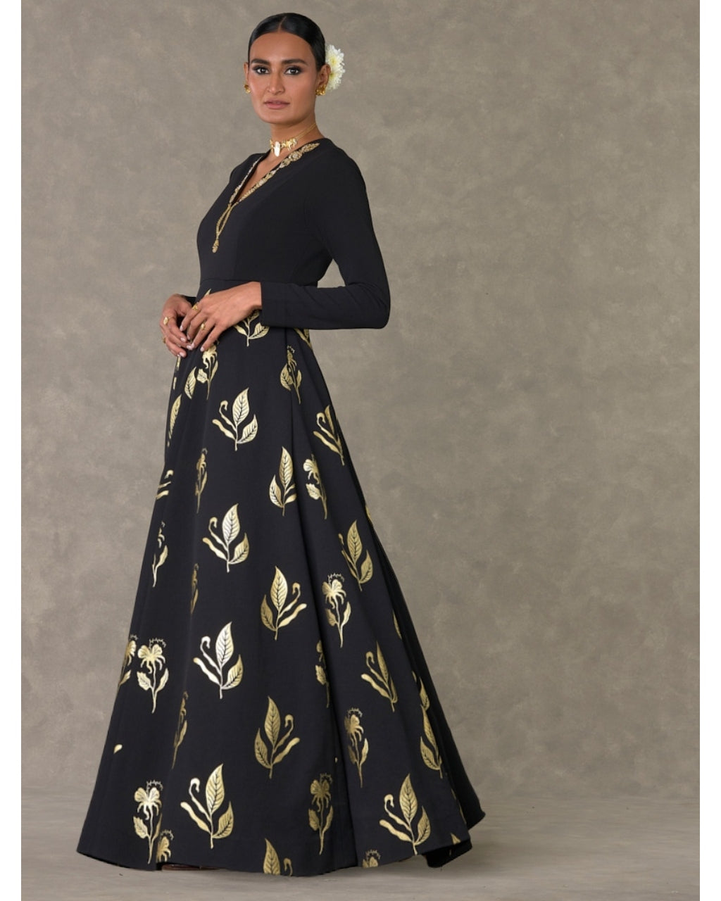 Black All In Bloom Anarkali