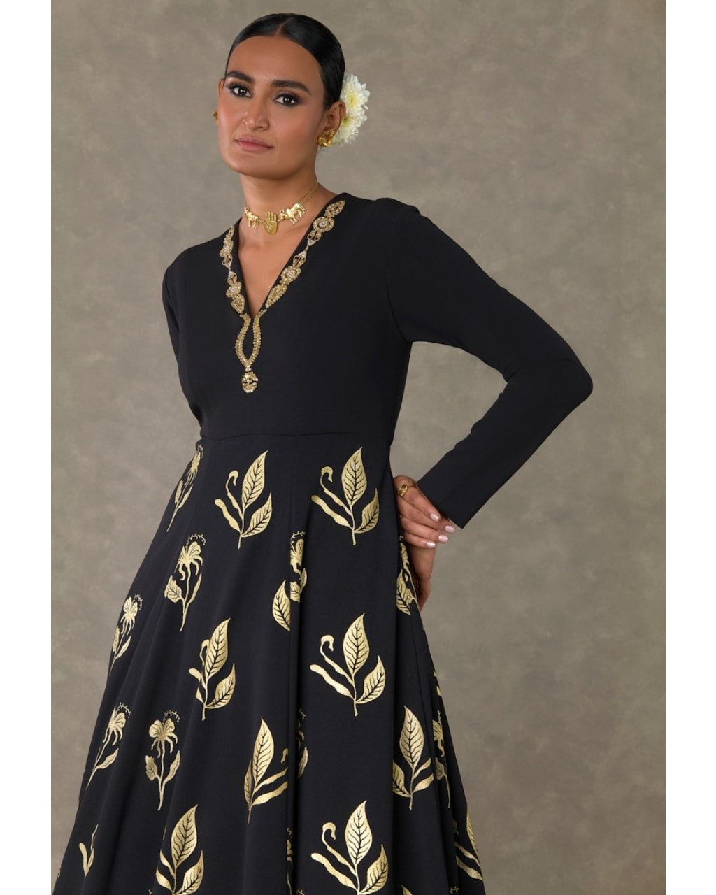 Black All In Bloom Anarkali