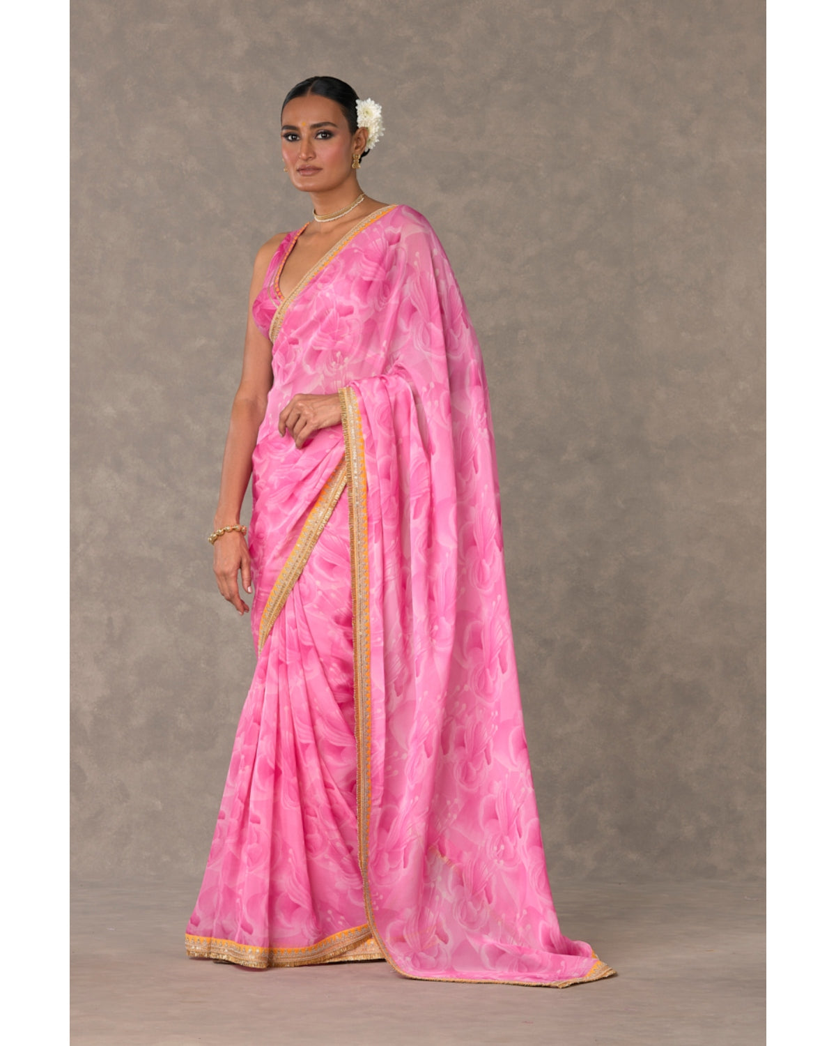 Pink Boomerang Sari Set