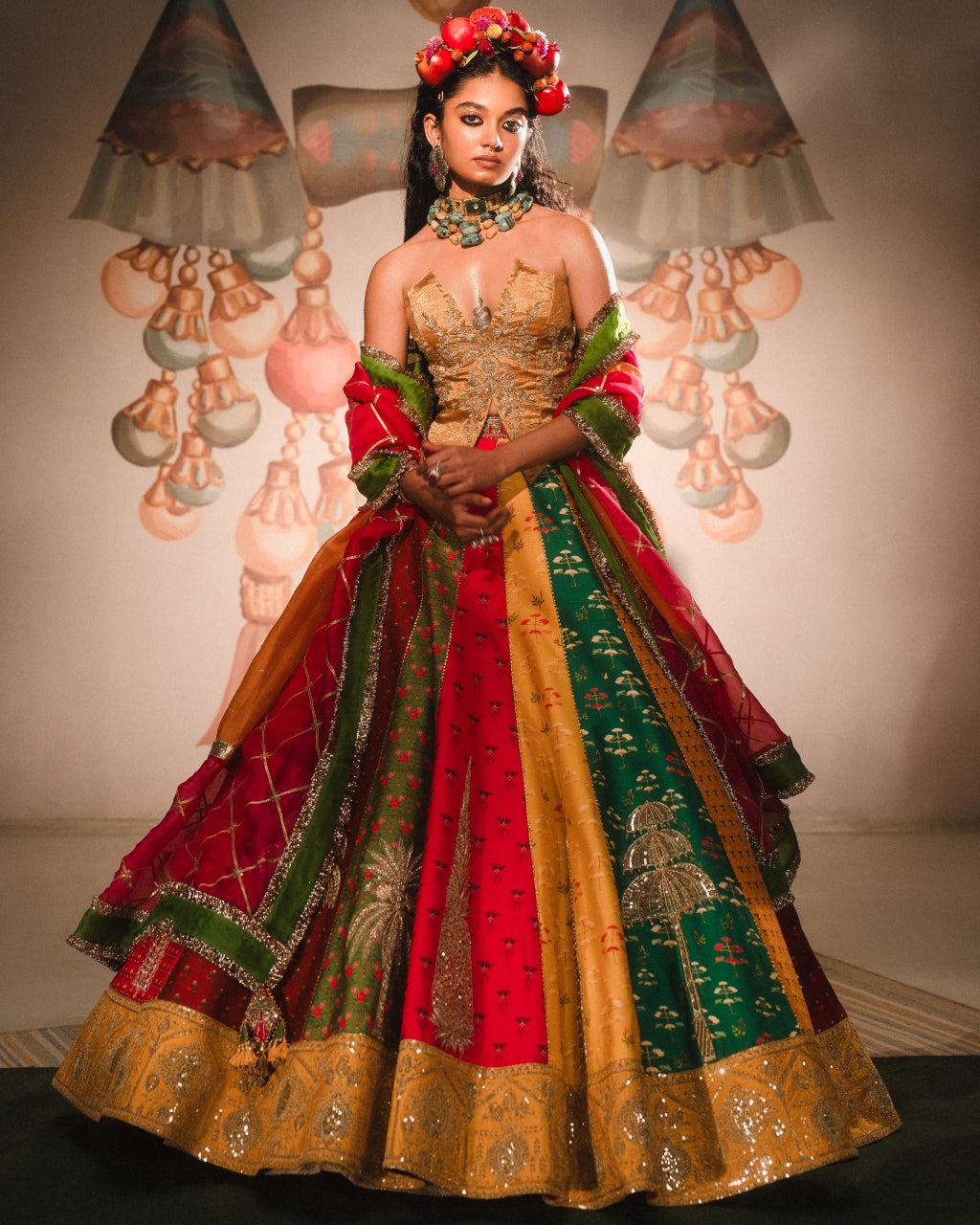 The Rainbow Barfi Lehenga