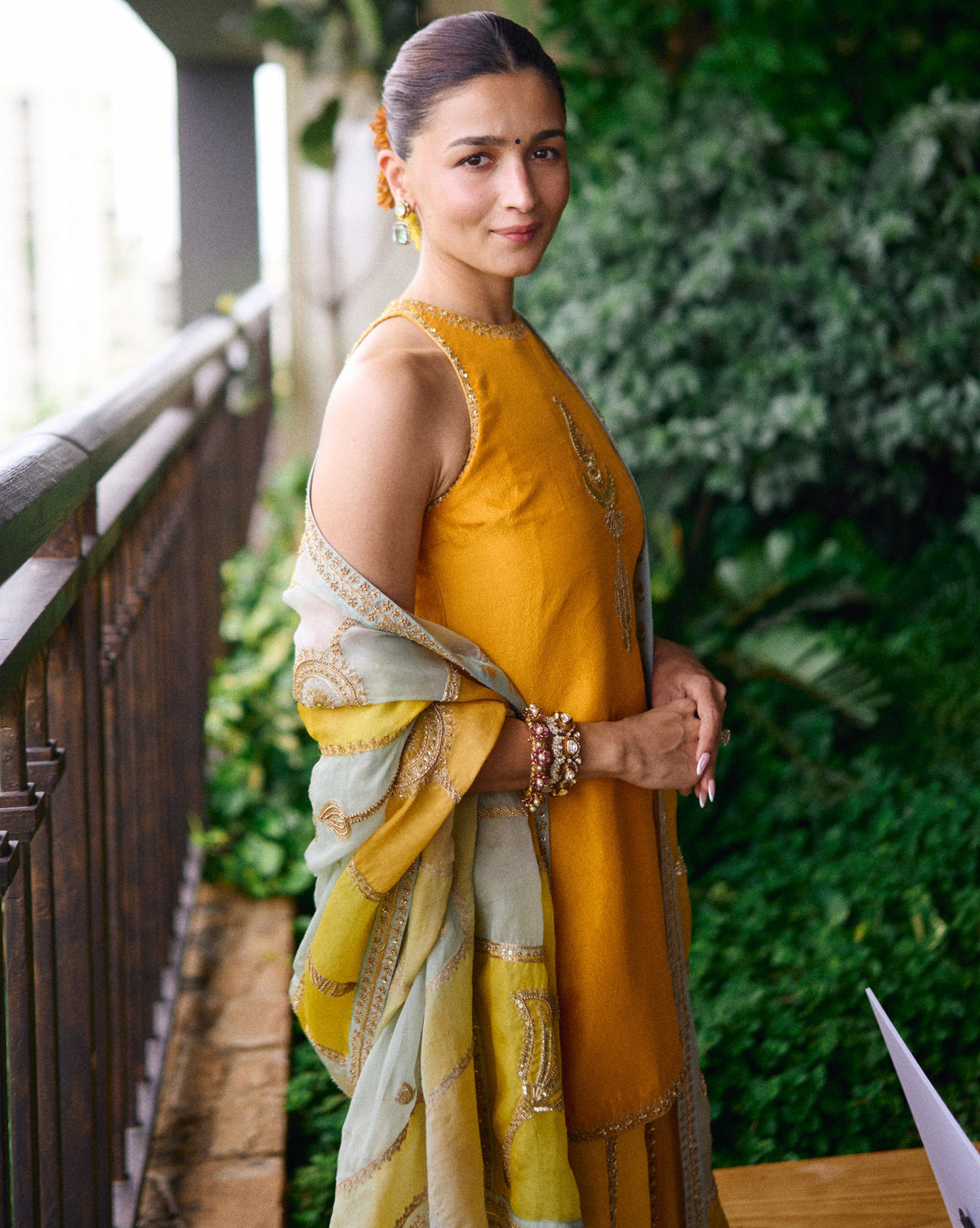 Aliaa Bhatt in Marigold Mist Kurta Set
