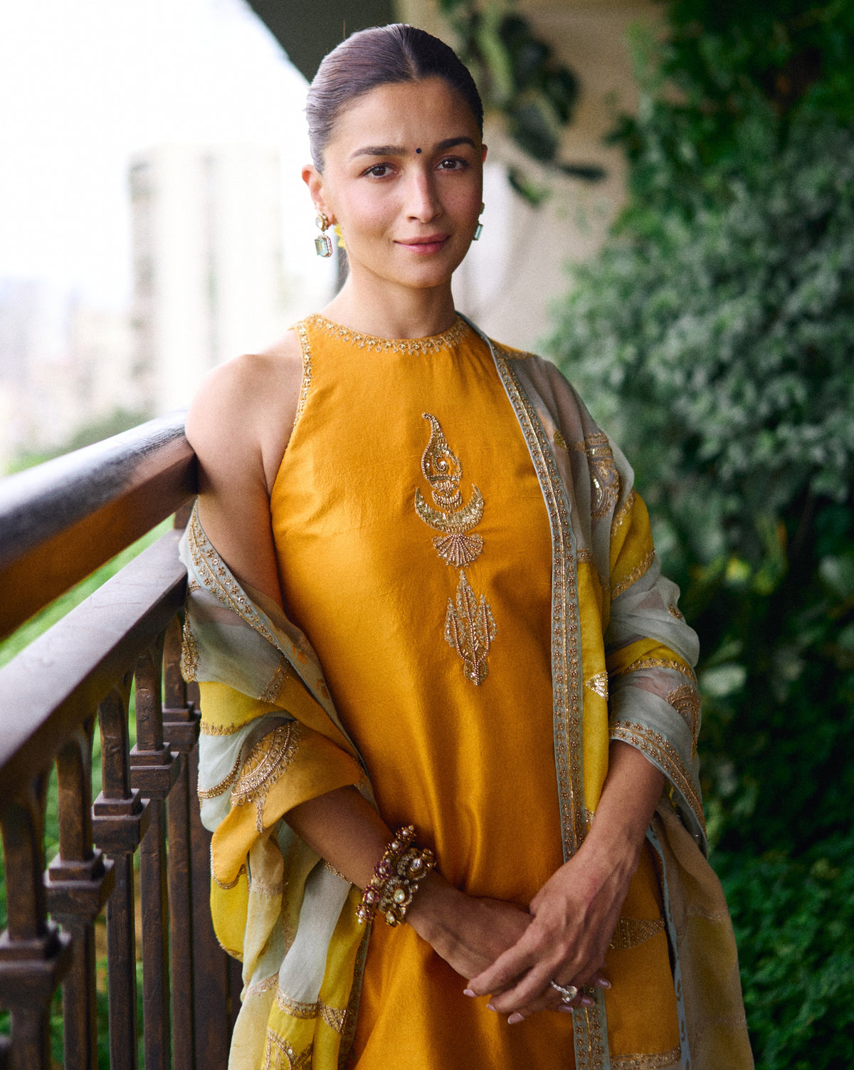 Aliaa Bhatt in Marigold Mist Kurta Set