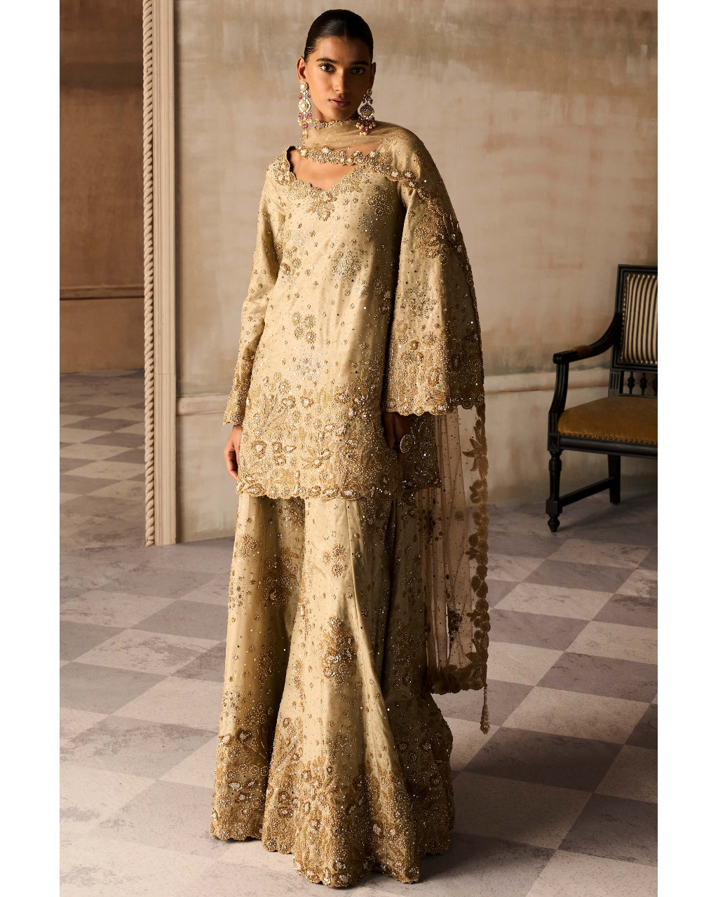 The Mograbagh Smoky Sanstone Sharara Set