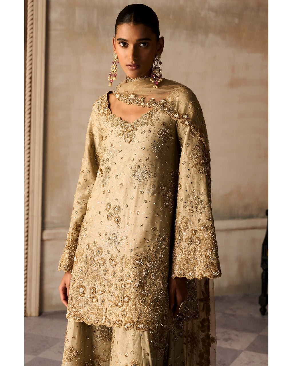 The Mograbagh Smoky Sanstone Sharara Set