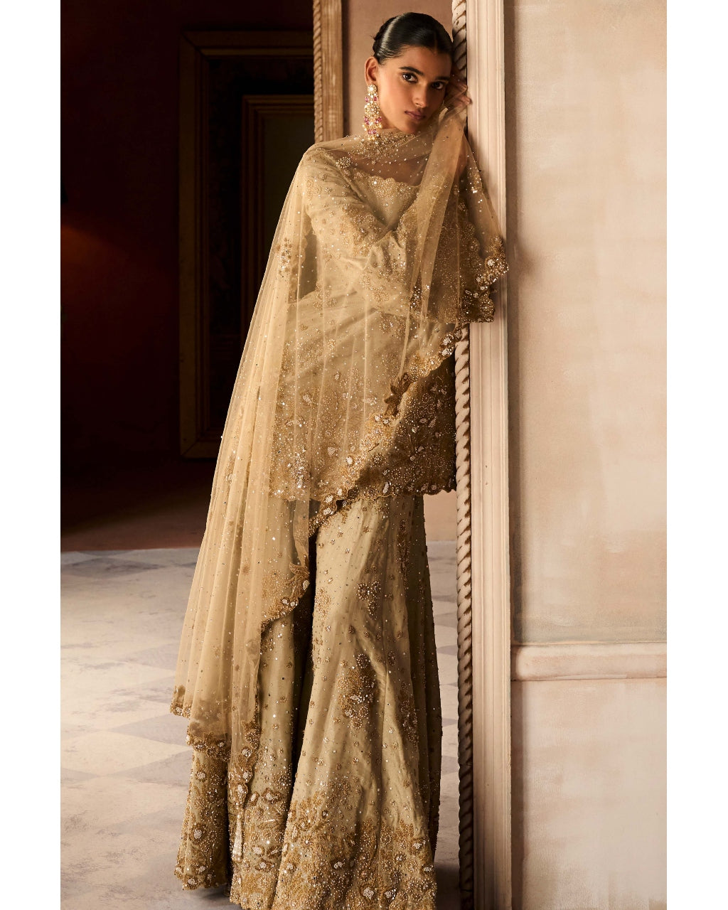 The Mograbagh Smoky Sanstone Sharara Set