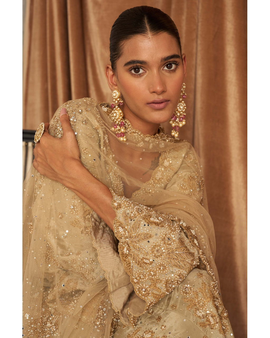 The Mograbagh Smoky Sanstone Sharara Set
