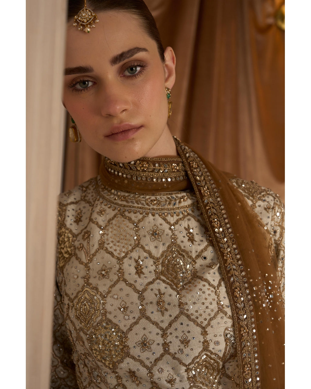 The Lotus Pond Aged Ekru Sharara Set