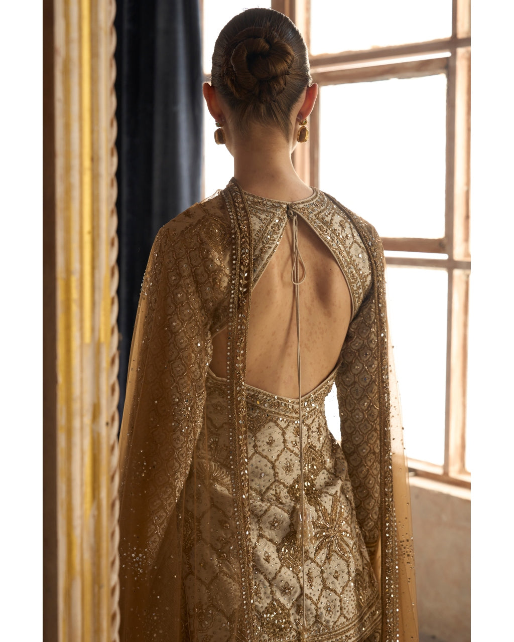 The Lotus Pond Aged Ekru Sharara Set