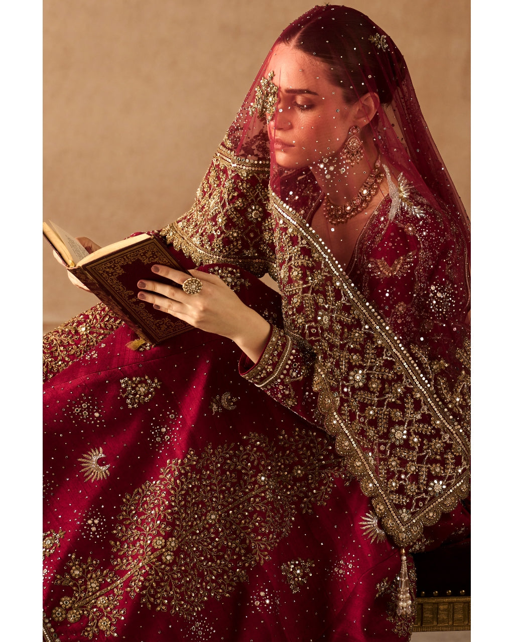 The Birds of Paradise Scarlet Sharara Set