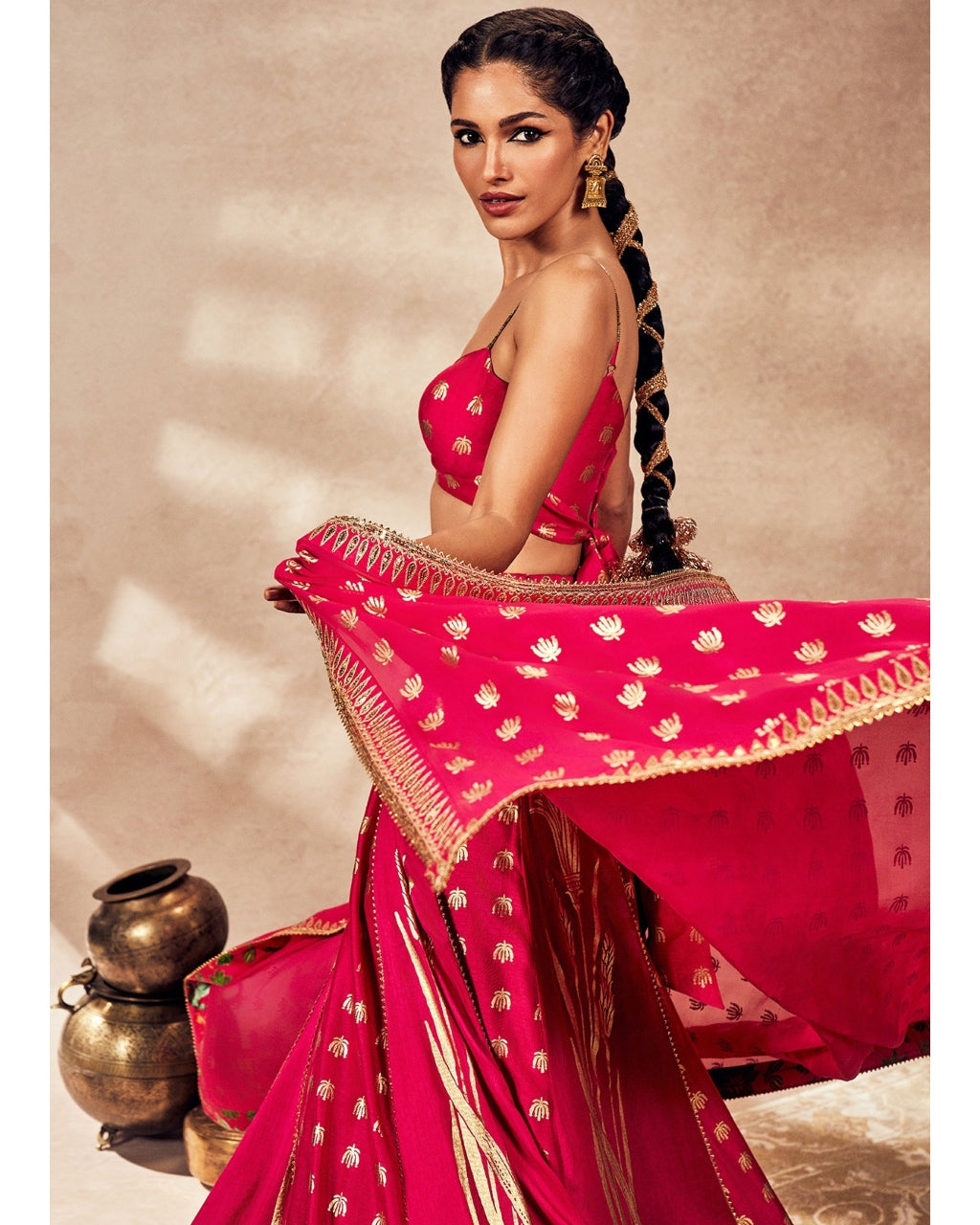 Pink Whispering Lily Lehenga Set