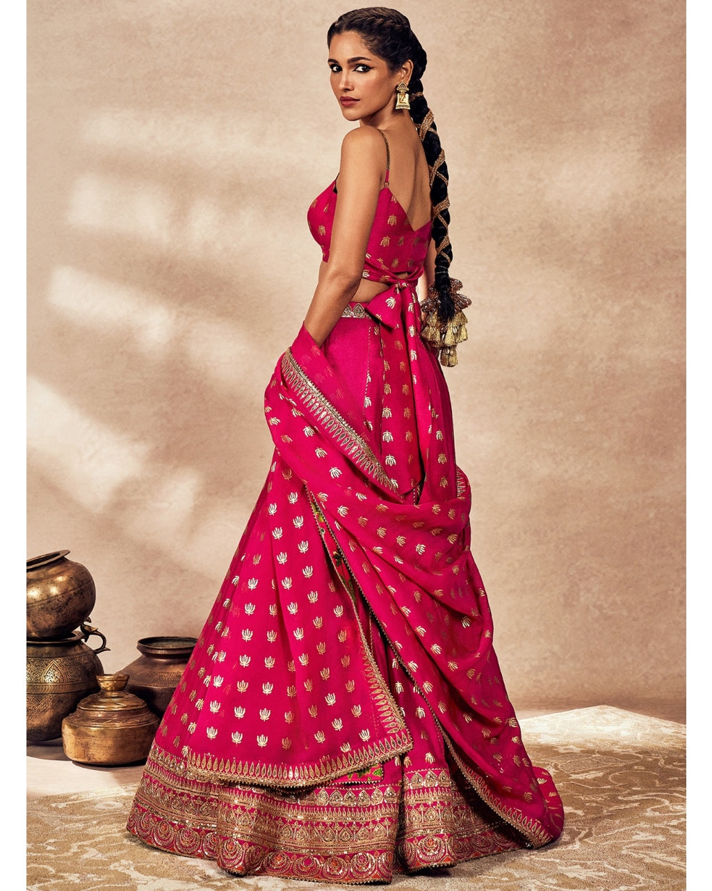 Pink Whispering Lily Lehenga Set