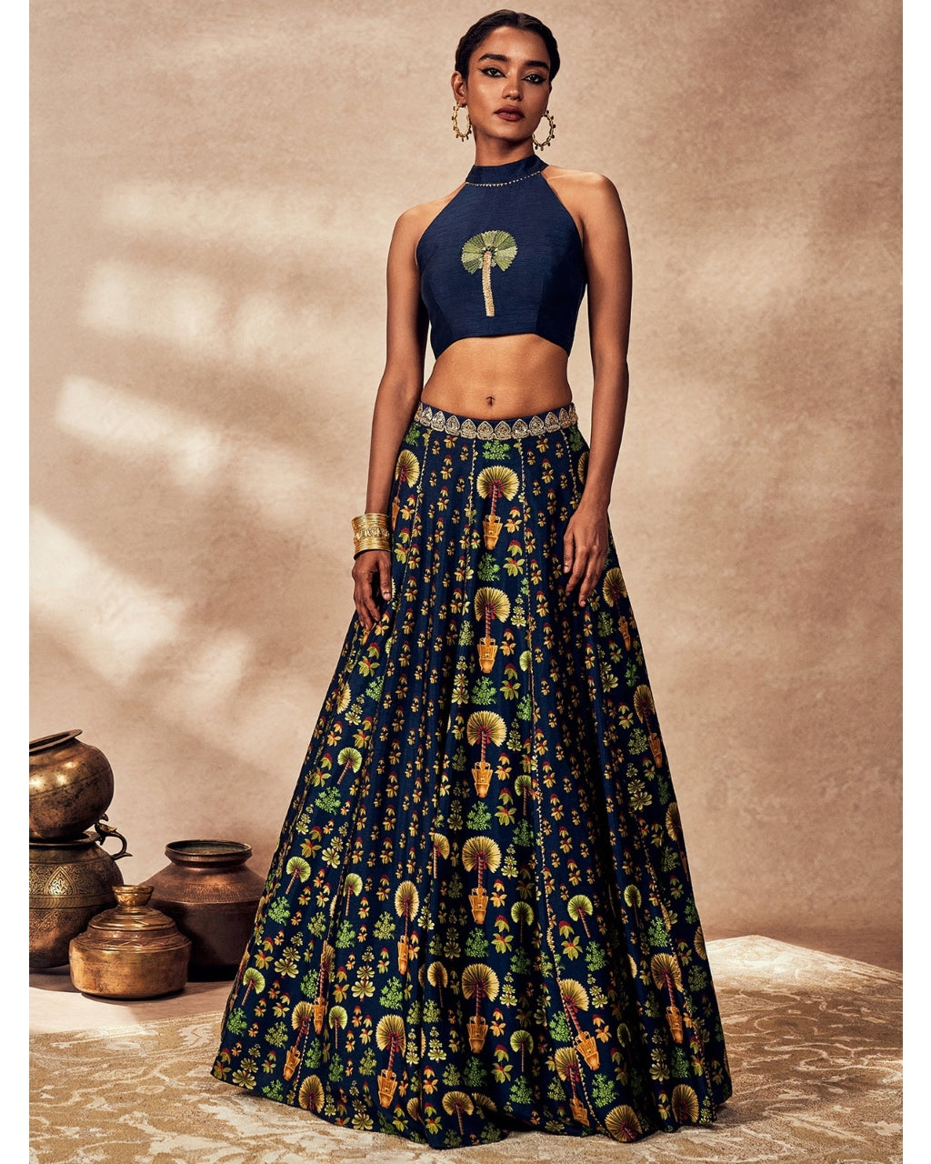 Blue Nomadic Tribe Lehenga