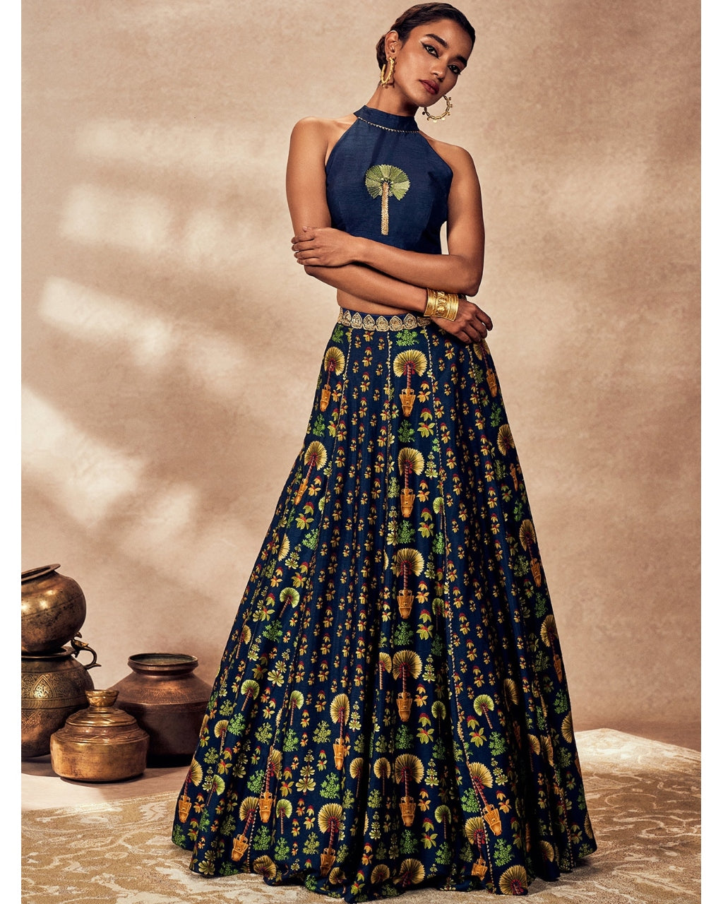 Blue Nomadic Tribe Lehenga