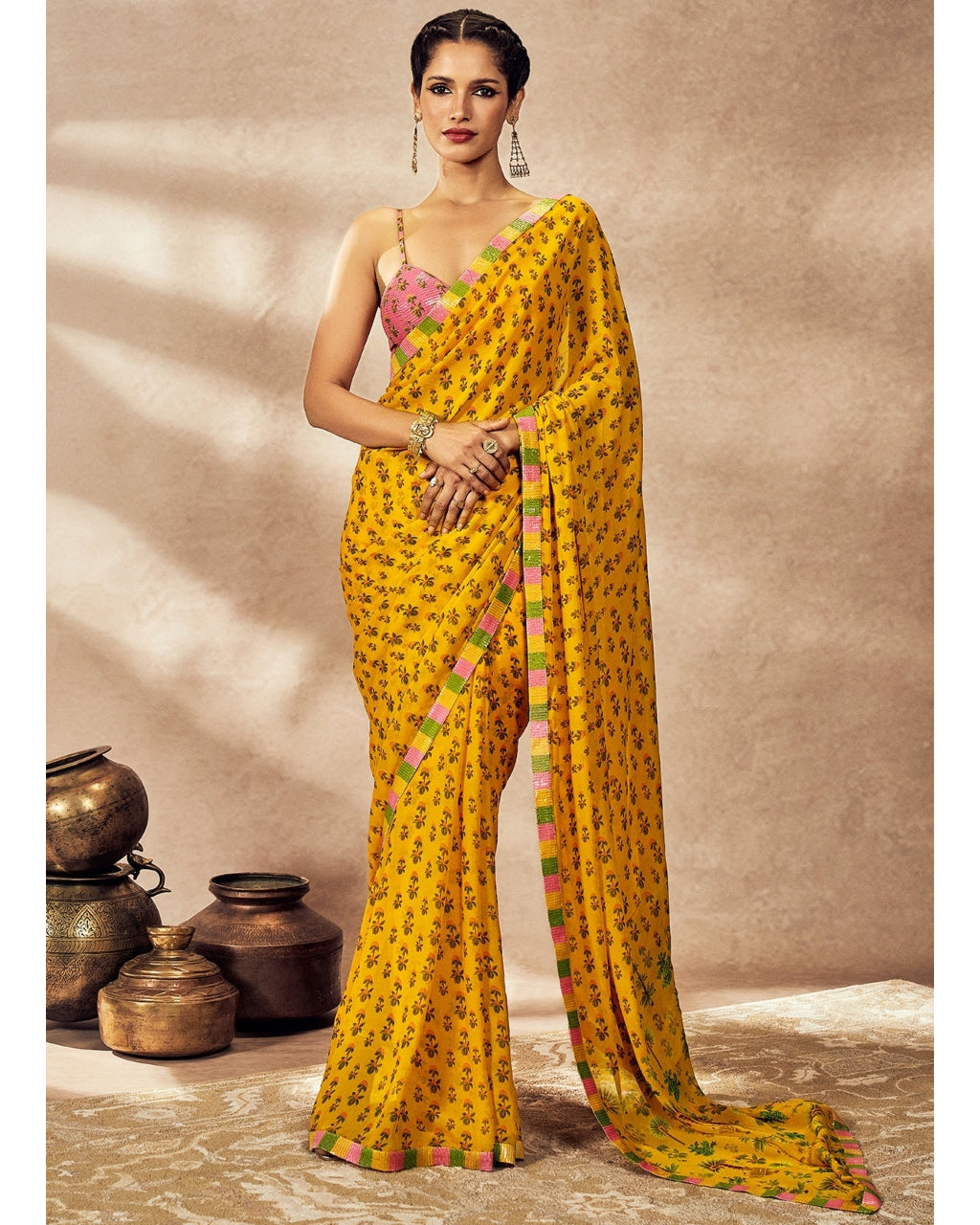 Yellow Pixie Dust Sari Set