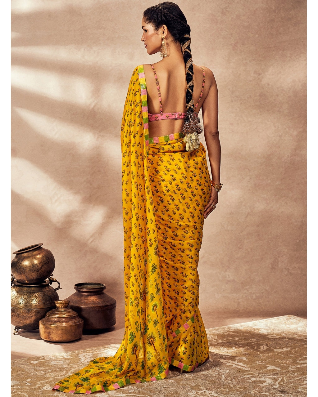 Yellow Pixie Dust Sari Set