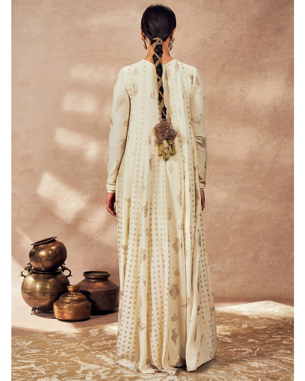 Ivory Potters Touch Anarkali Set