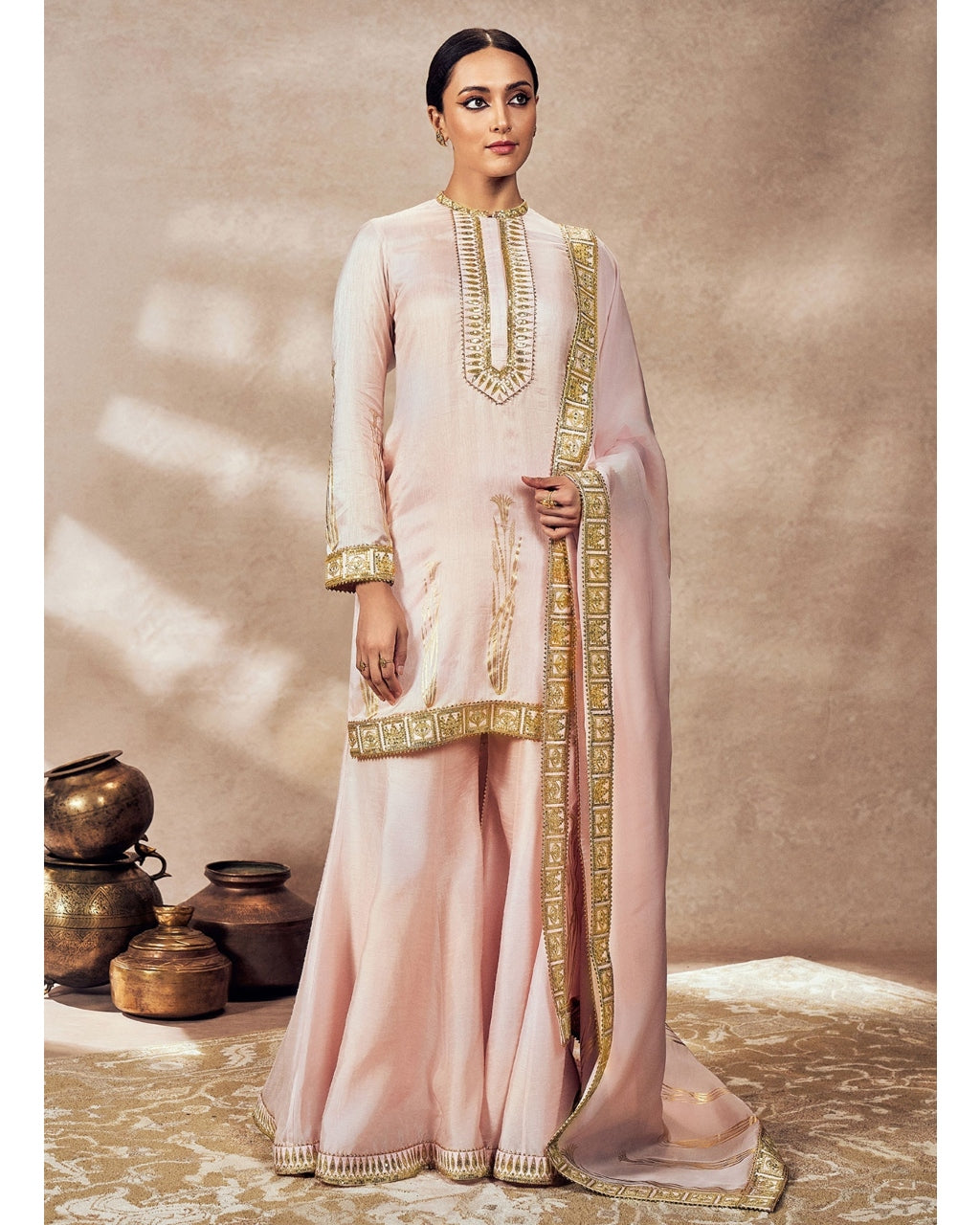 Baby Pink Whispering Lily Sharara Set