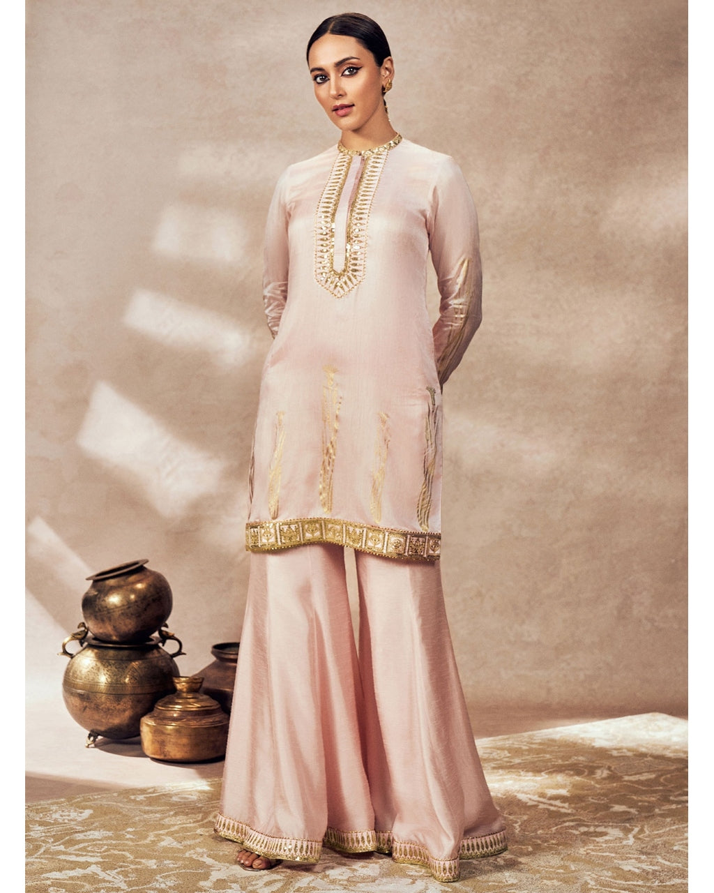 Baby Pink Whispering Lily Sharara Set