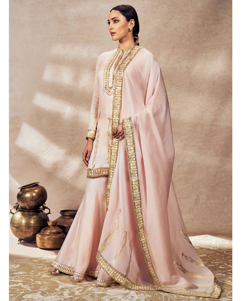 Baby Pink Whispering Lily Sharara Set