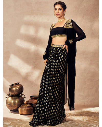 Shilpa Shetty in the Black Pixie Dust Skirt Set