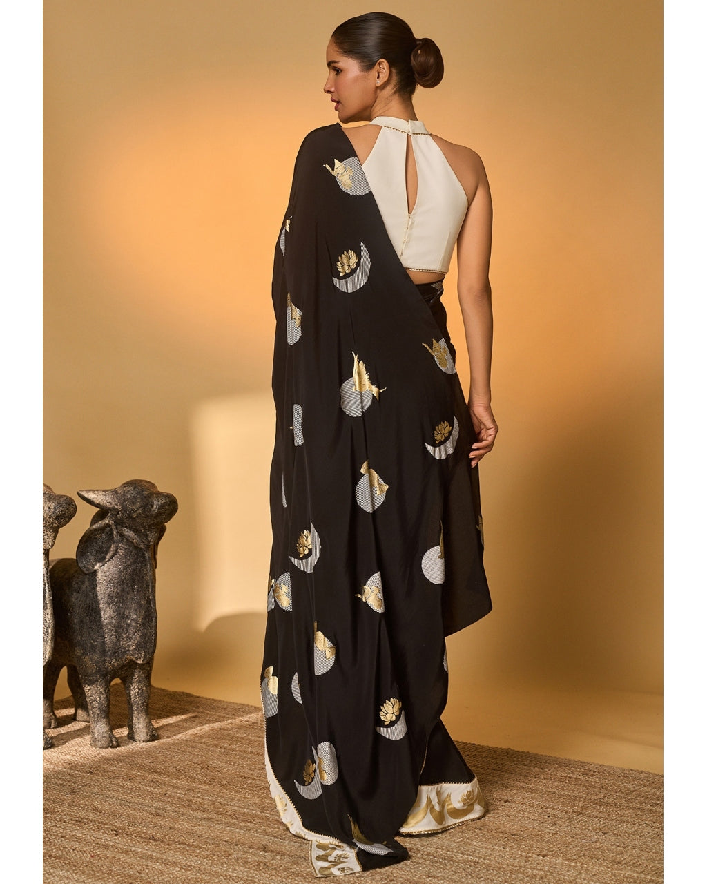 Black & White Polka All Charms Sari