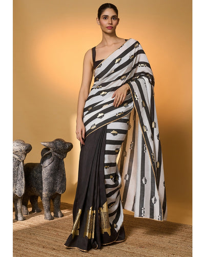 Black Stripes All Charms Sari