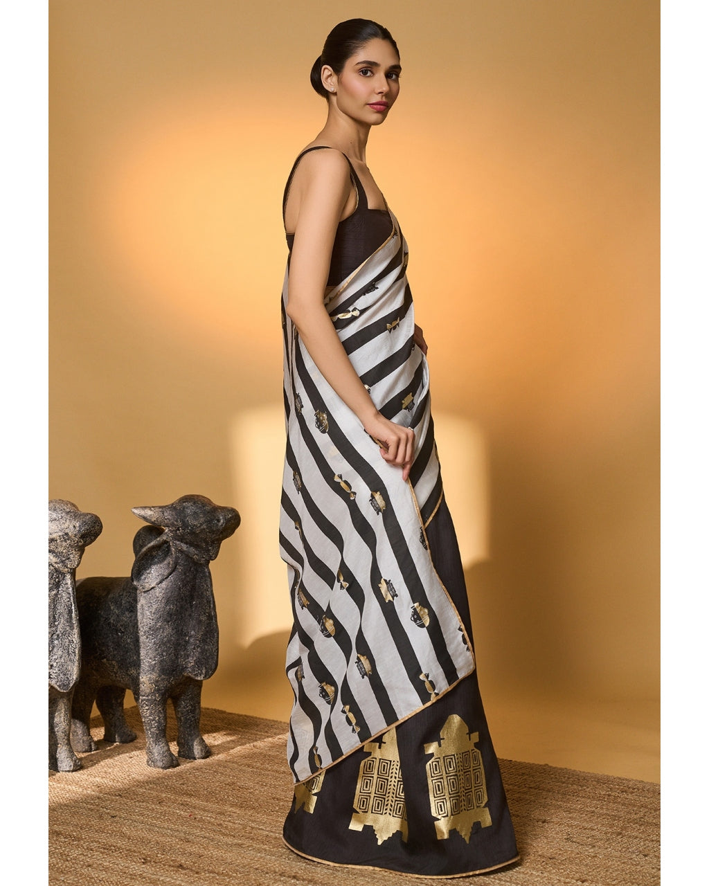 Black Stripes All Charms Sari