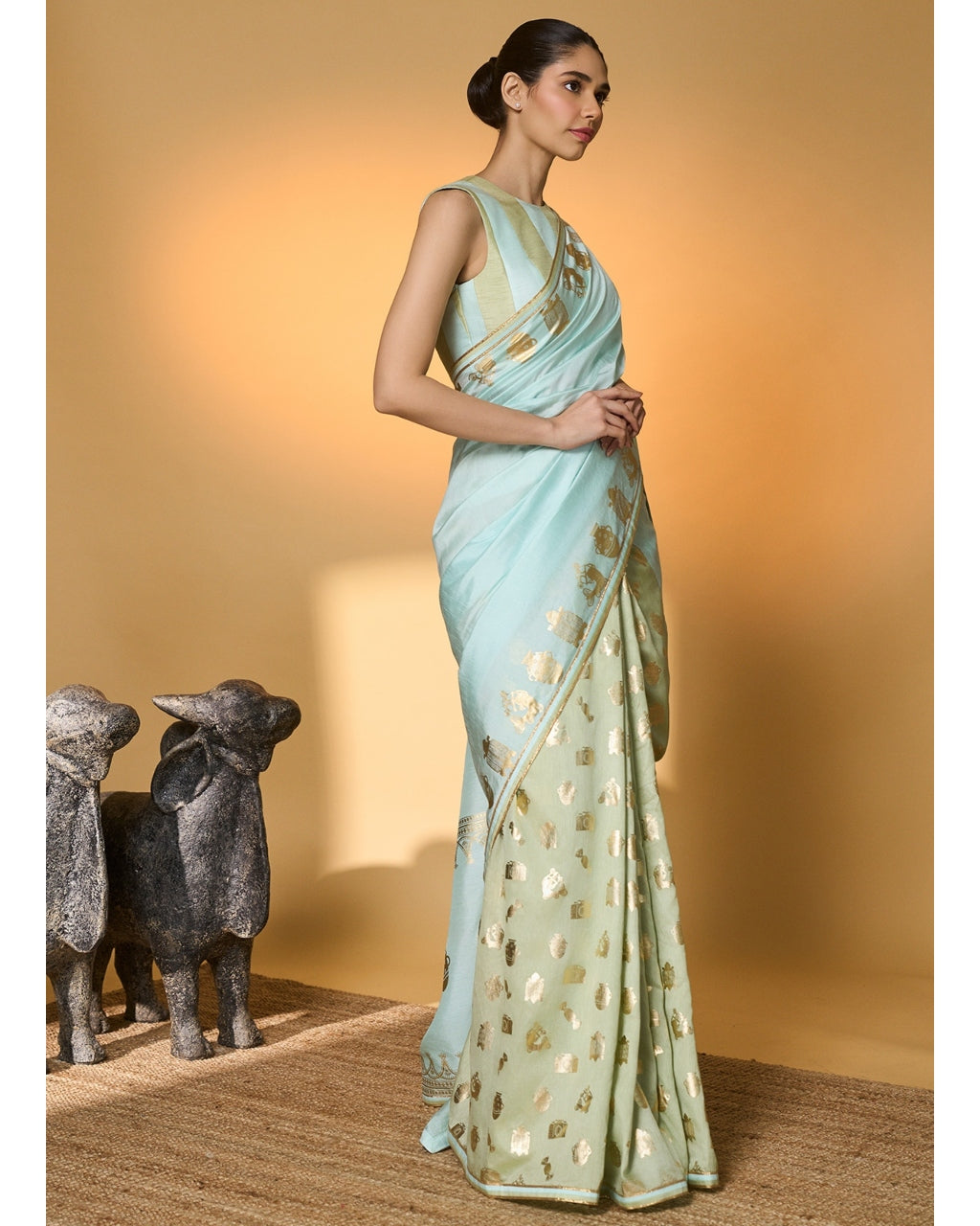 Mint And Blue All Charms Sari