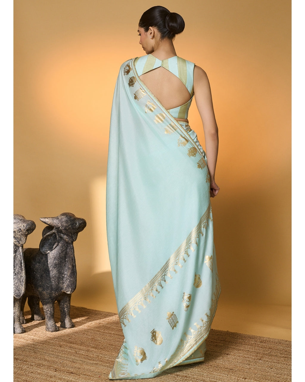Mint And Blue All Charms Sari