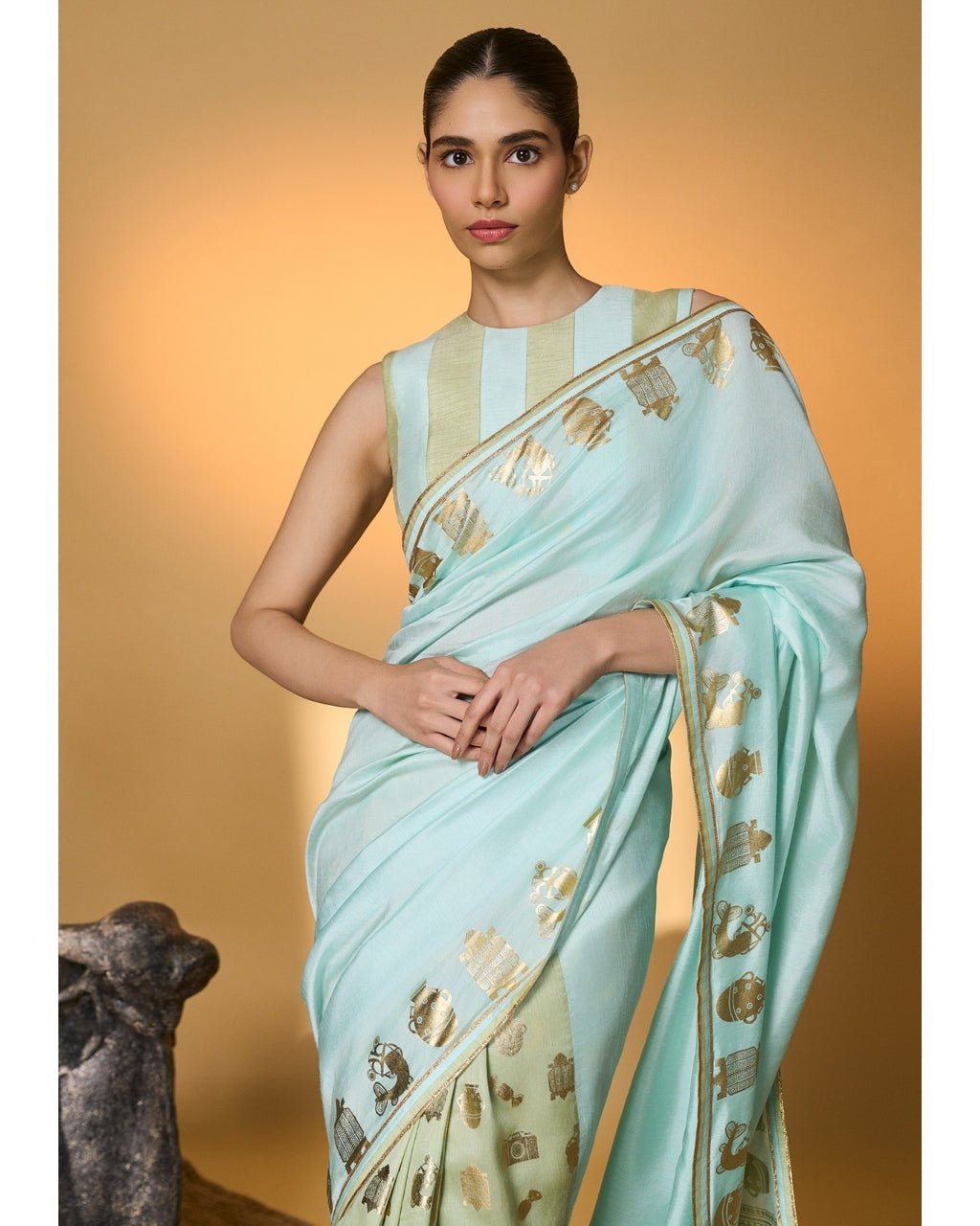 Mint And Blue All Charms Sari