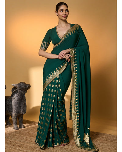 Green Amber Arches Sari