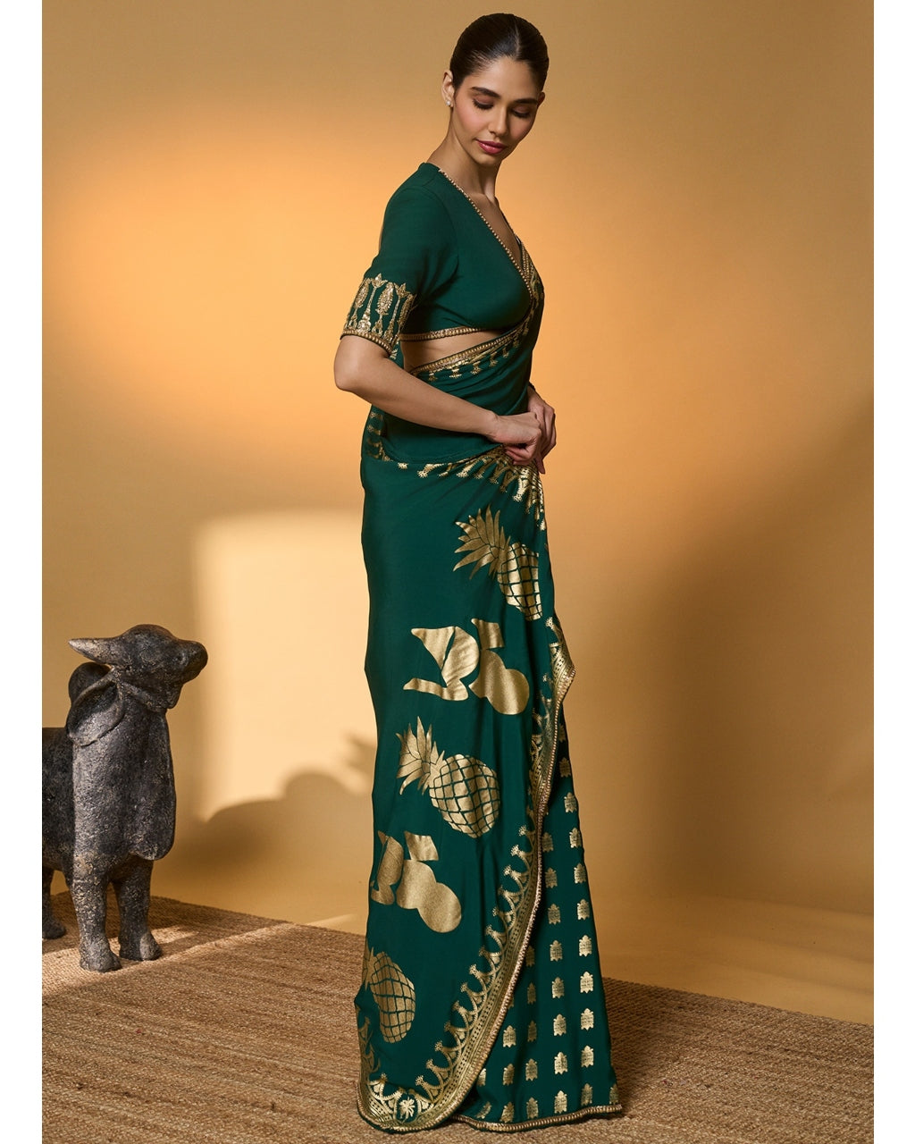 Green Amber Arches Sari