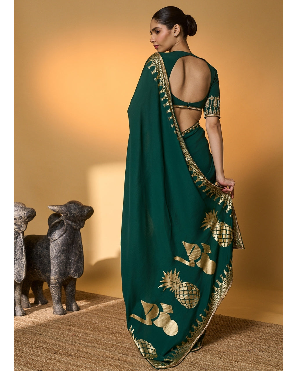 Green Amber Arches Sari