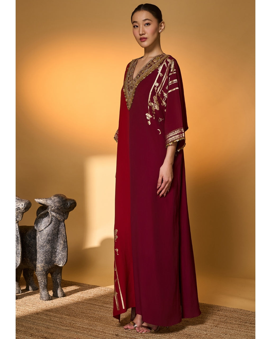 Red & Plum Moonlight Melody Kaftan