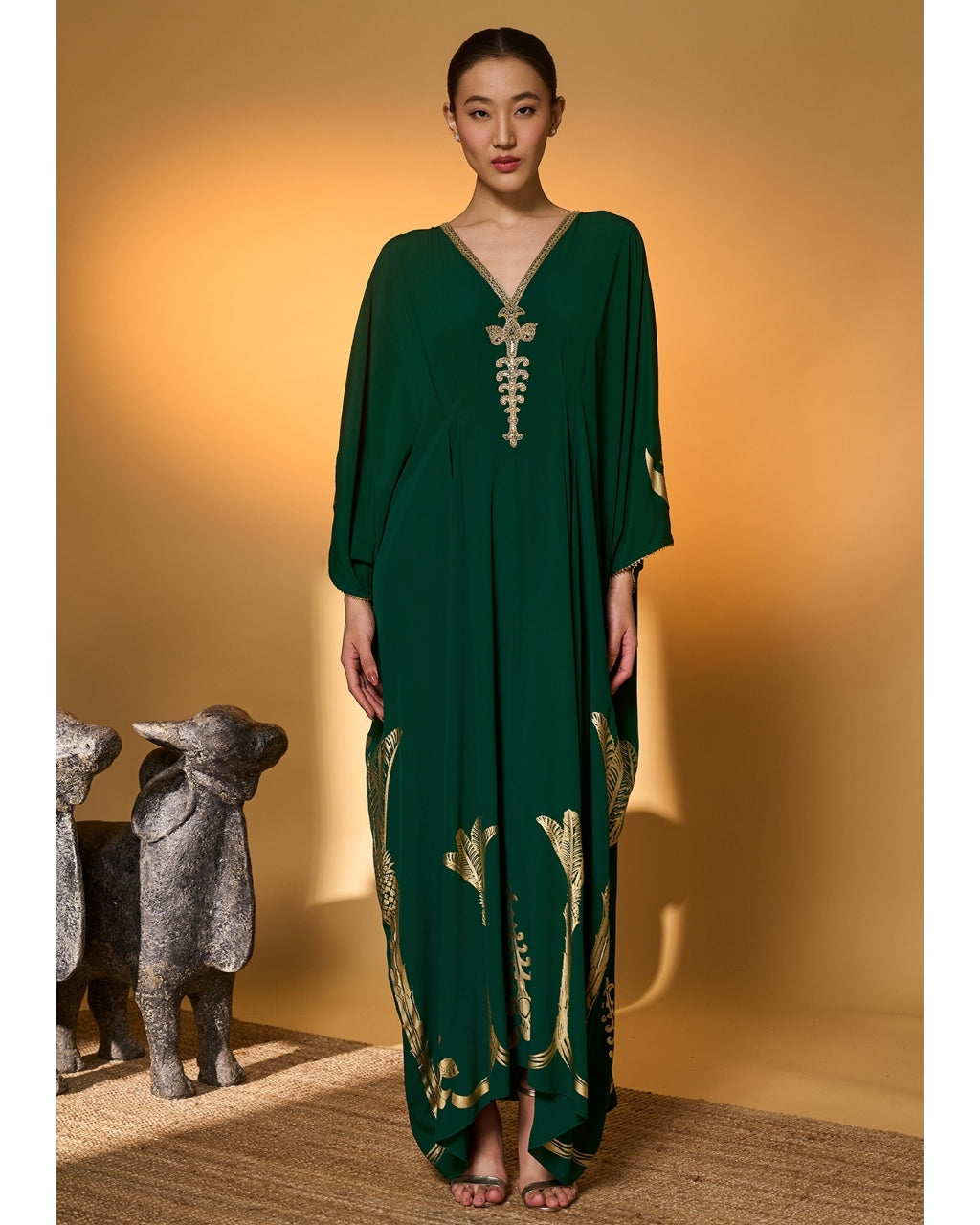Green Palm Tress Kaftan