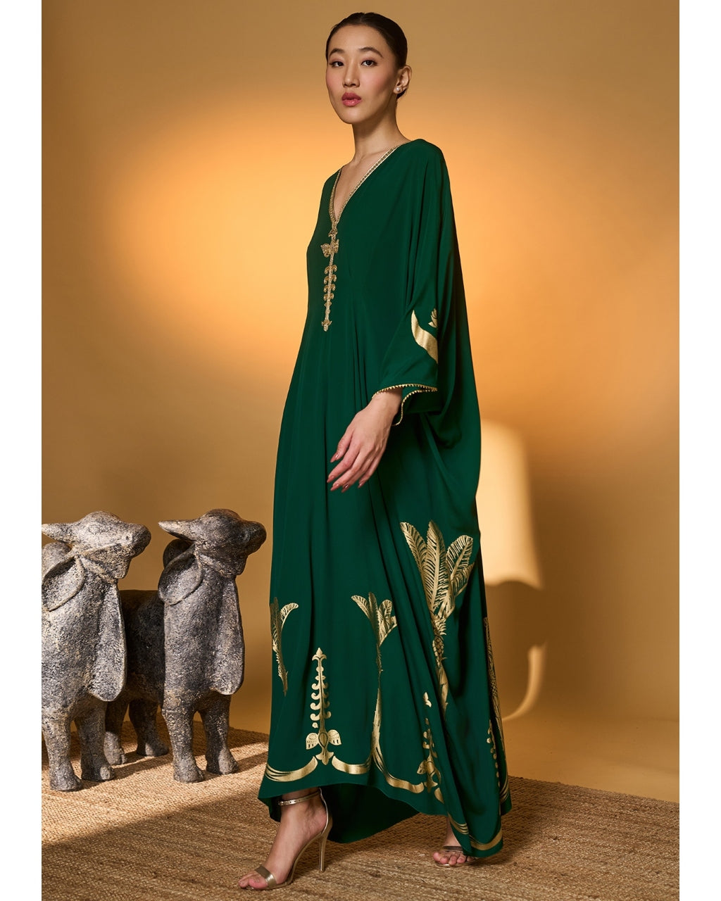 Green Palm Tress Kaftan