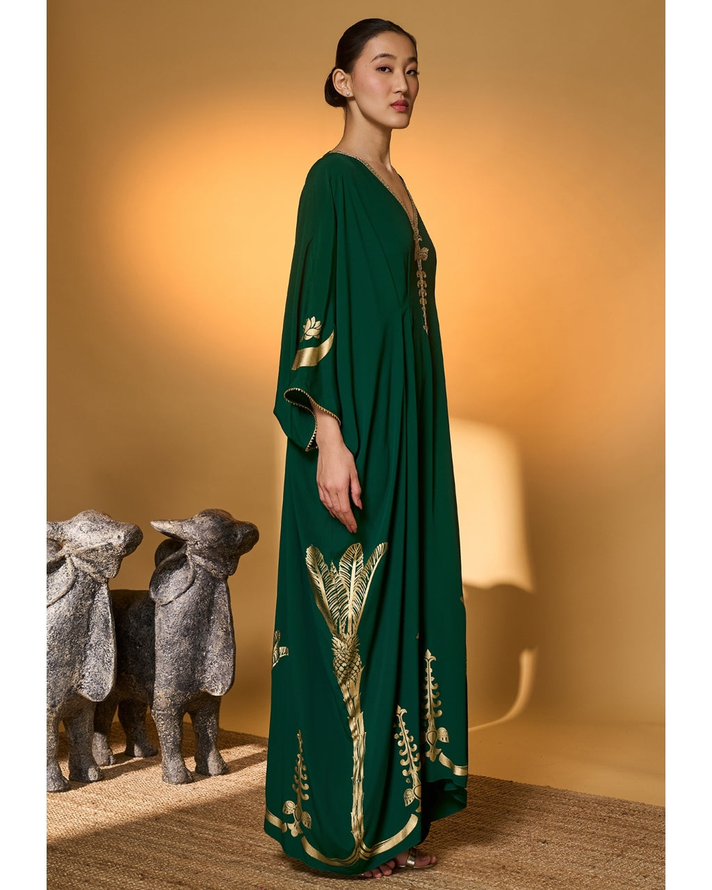 Green Palm Tress Kaftan