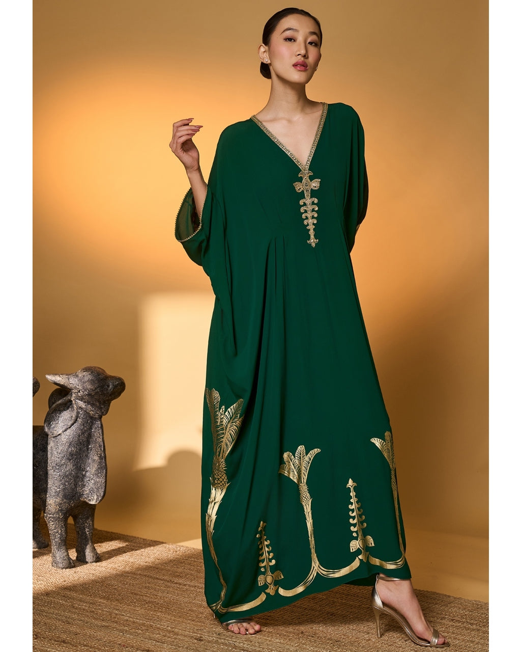 Green Palm Tress Kaftan