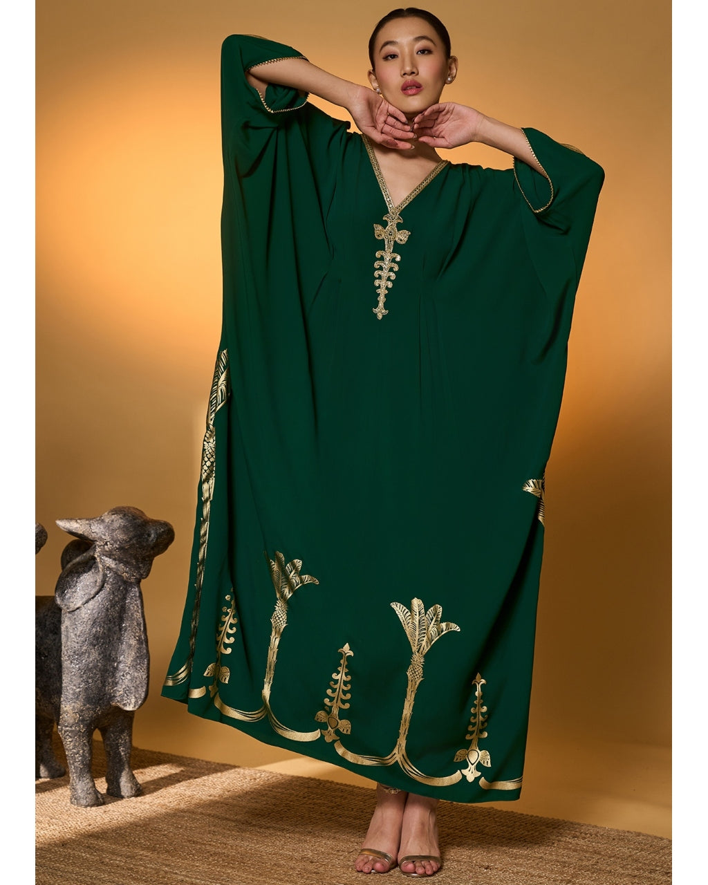 Green Palm Tress Kaftan