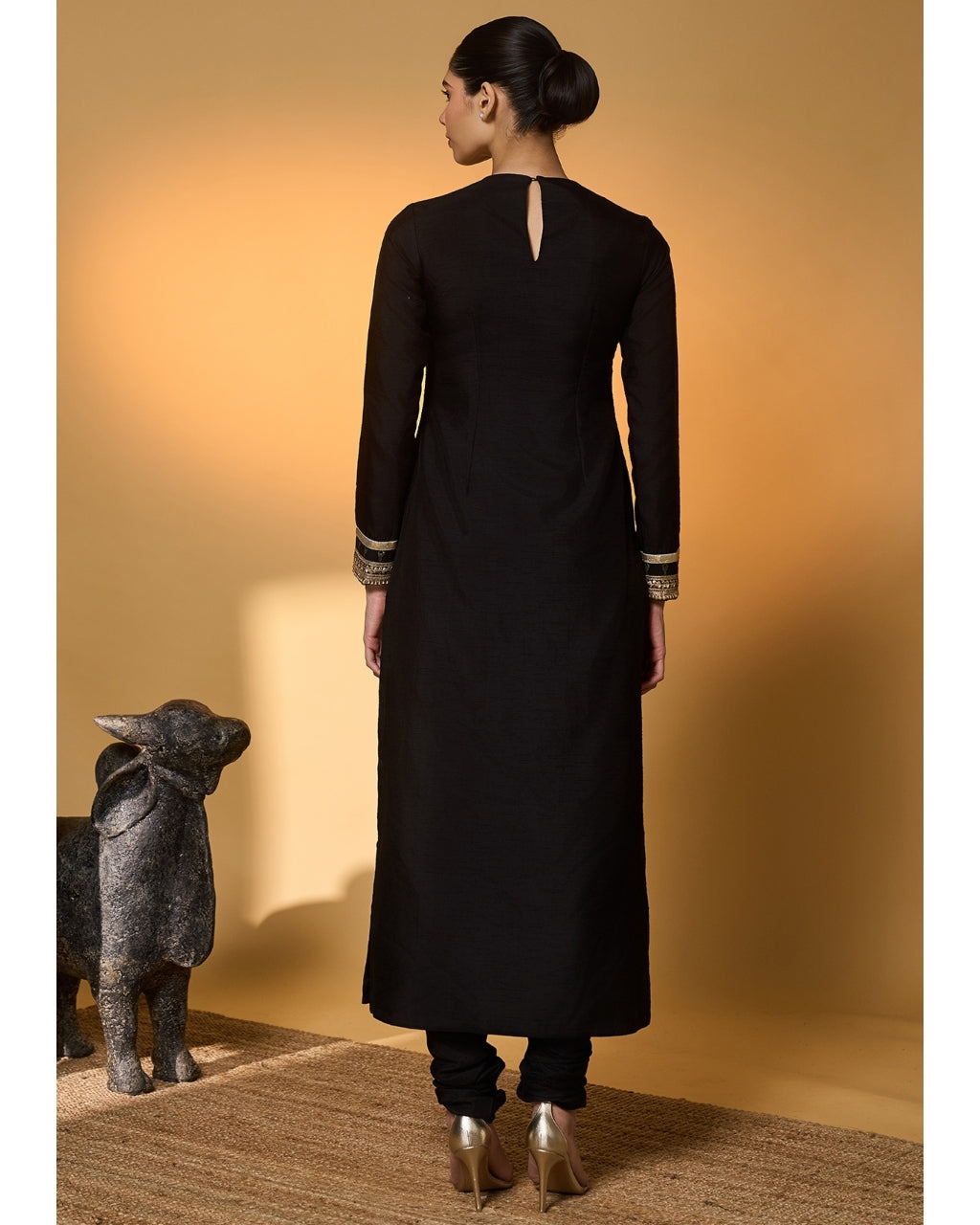 Black Khidki Kurta Set