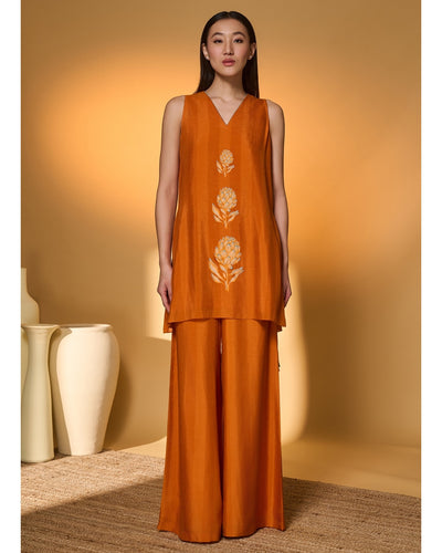 Saffron Sky Striped Kurta Set