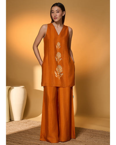 Saffron Sky Striped Kurta Set