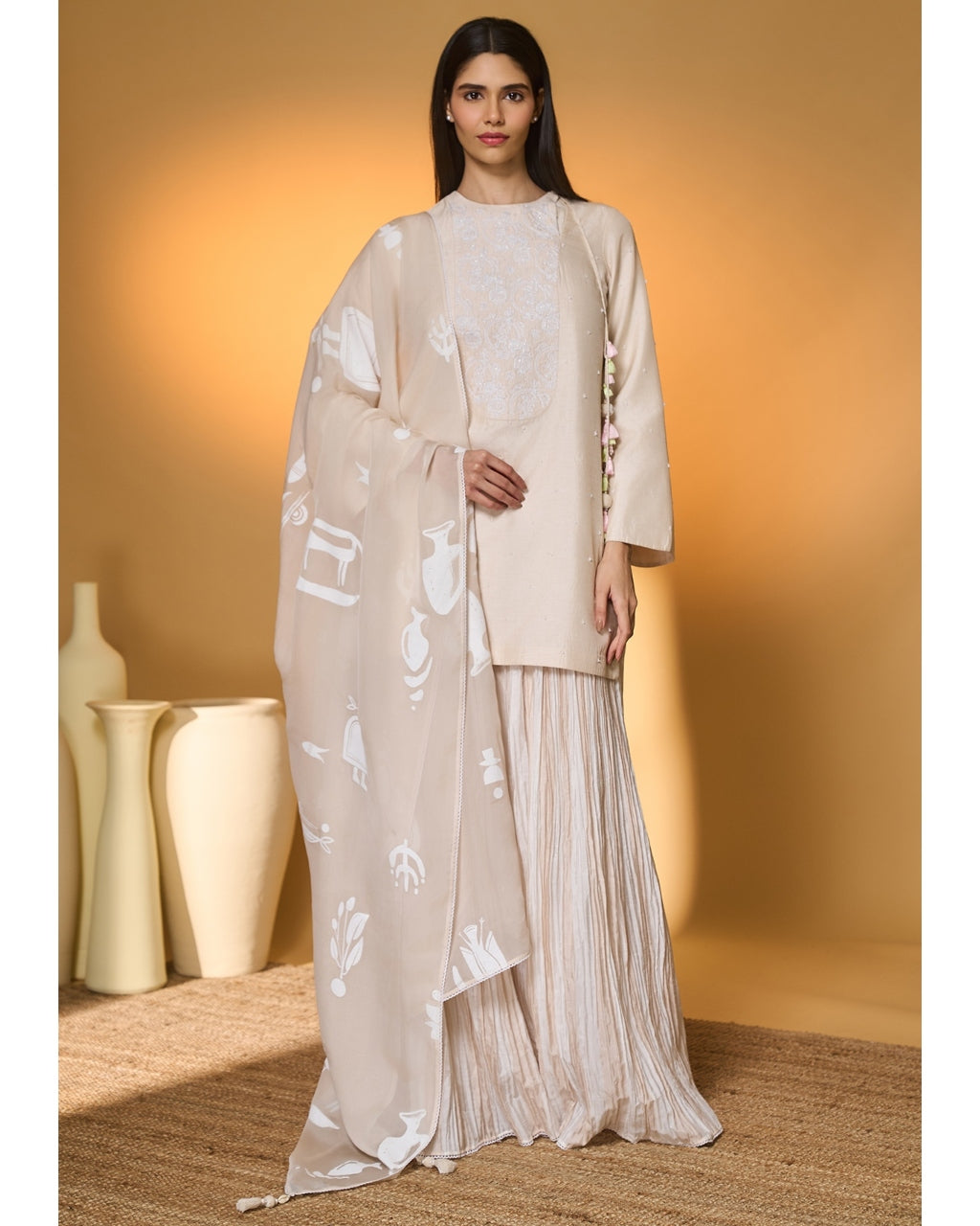 Rose Blushing Sharara Set