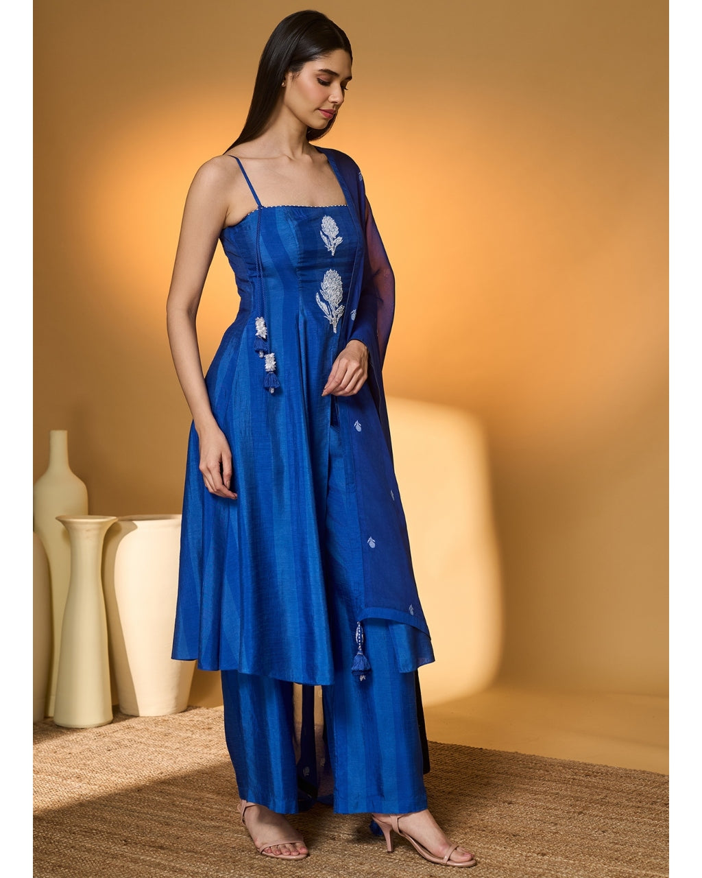 Heart Of Eden On Ocean Haze Anarkali Set