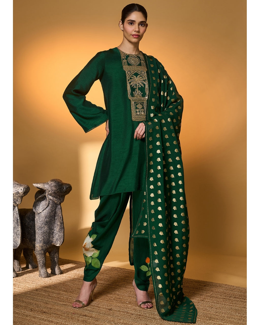 Bottle Green Kurta Set